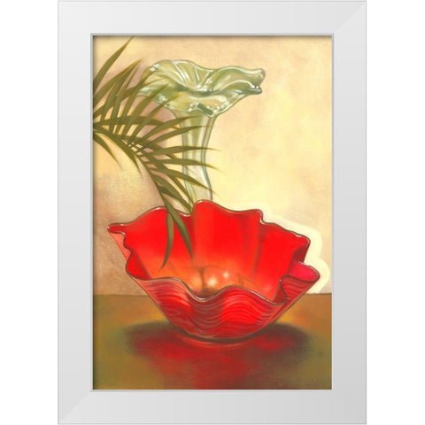 Strawberry Glass White Modern Wood Framed Art Print by Larson