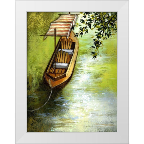 Going Boating On The Lake White Modern Wood Framed Art Print by Larson