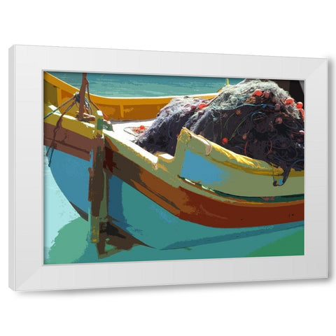 Time to Fish I White Modern Wood Framed Art Print by Mack