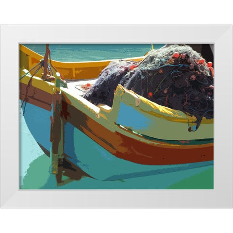 Time to Fish I White Modern Wood Framed Art Print by Mack