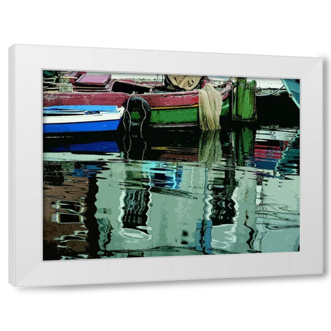 Time to Fish II White Modern Wood Framed Art Print by Mack