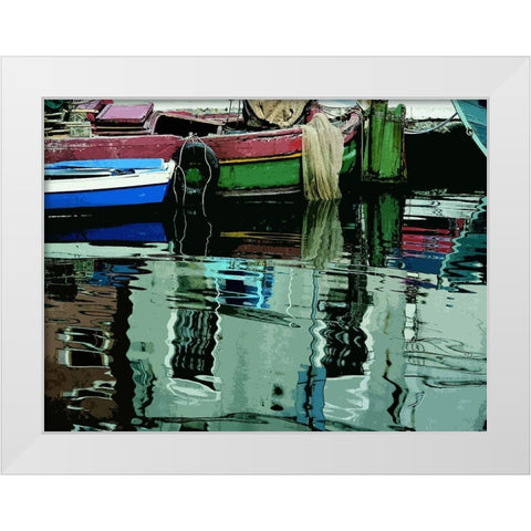 Time to Fish II White Modern Wood Framed Art Print by Mack