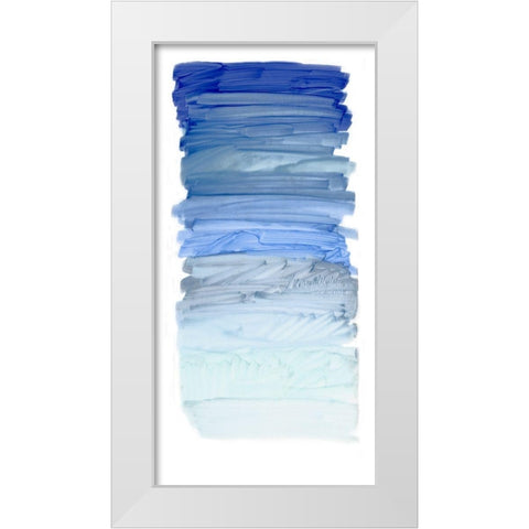 Color Strip Blue White Modern Wood Framed Art Print by King