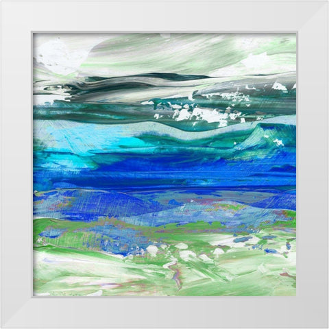 Cool Waters I White Modern Wood Framed Art Print by King