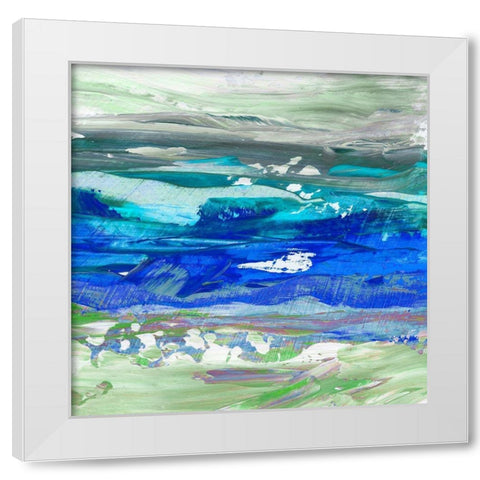 Cool Waters II White Modern Wood Framed Art Print by King