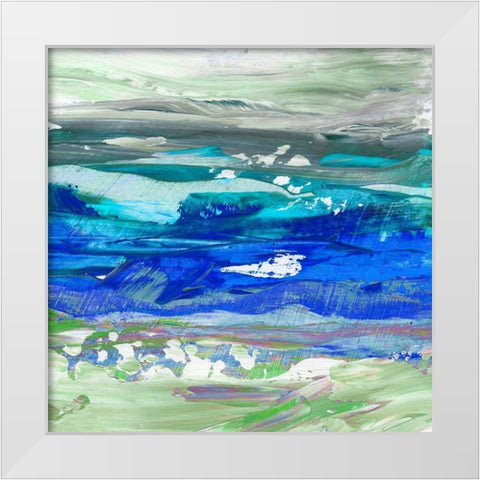 Cool Waters II White Modern Wood Framed Art Print by King