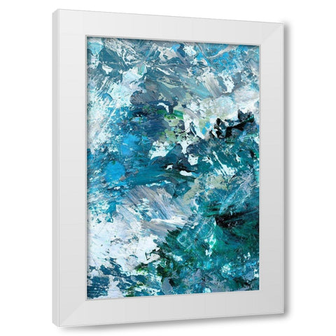 Multiple Blues I White Modern Wood Framed Art Print by King