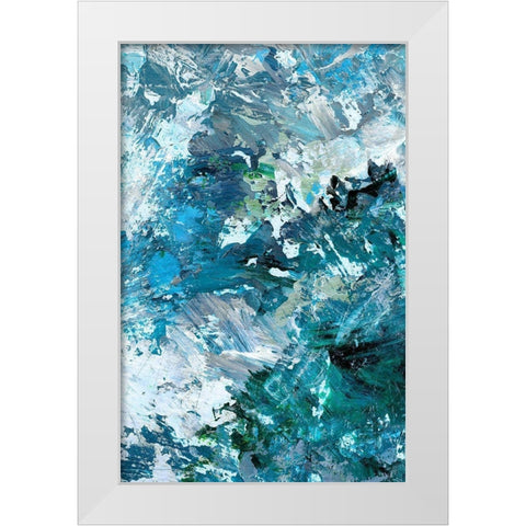 Multiple Blues I White Modern Wood Framed Art Print by King