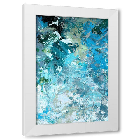 Multiple Blues II White Modern Wood Framed Art Print by King
