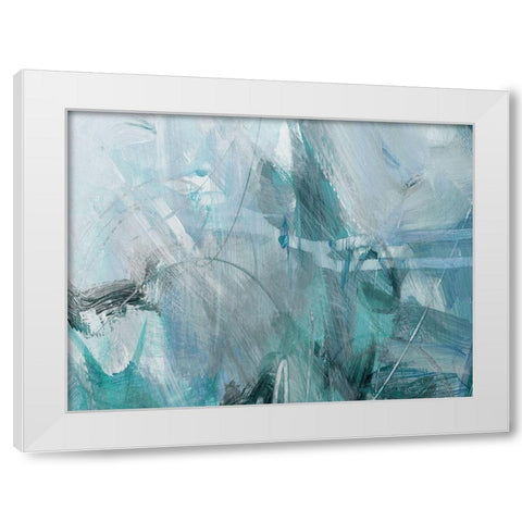 Xpress Blue White Modern Wood Framed Art Print by King