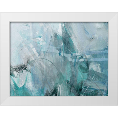 Xpress Blue White Modern Wood Framed Art Print by King