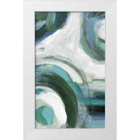 Loop II White Modern Wood Framed Art Print by King