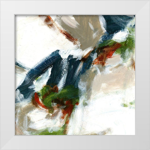 Movement I White Modern Wood Framed Art Print by King