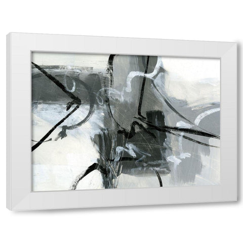 Shades of Gray I White Modern Wood Framed Art Print by King