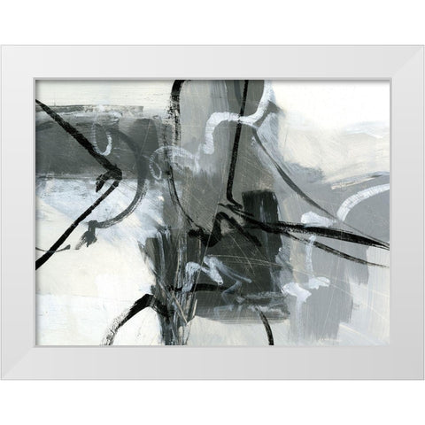 Shades of Gray I White Modern Wood Framed Art Print by King