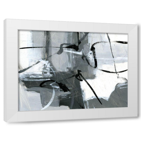 Shades of Gray II White Modern Wood Framed Art Print by King