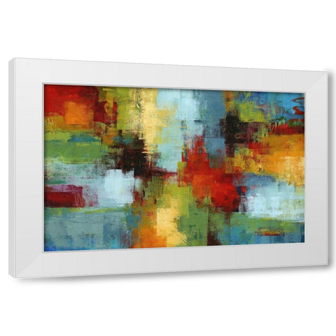 Colorburst White Modern Wood Framed Art Print by King