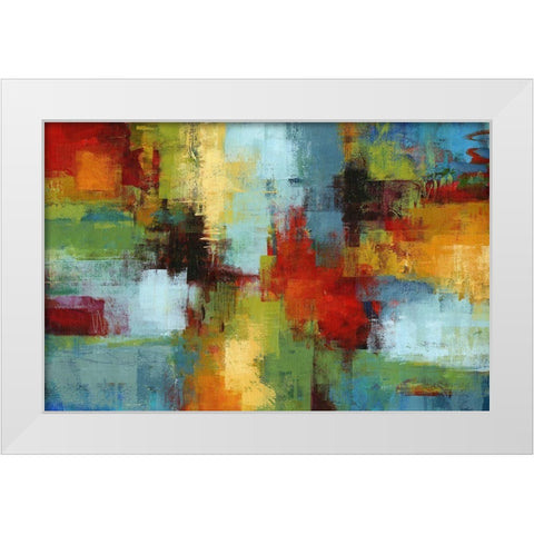 Colorburst White Modern Wood Framed Art Print by King