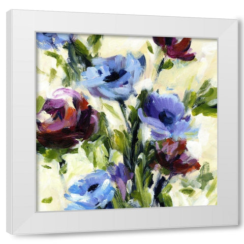 Floral Banquet I White Modern Wood Framed Art Print by King