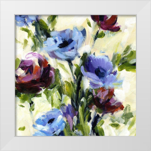 Floral Banquet I White Modern Wood Framed Art Print by King
