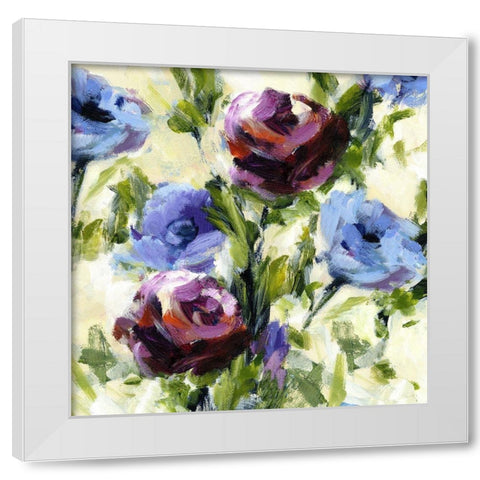 Floral Banquet II White Modern Wood Framed Art Print by King