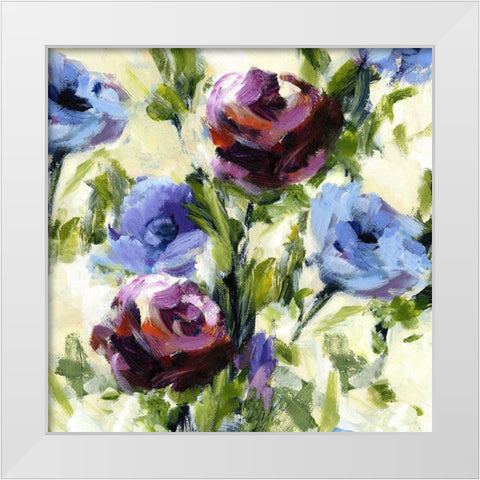 Floral Banquet II White Modern Wood Framed Art Print by King