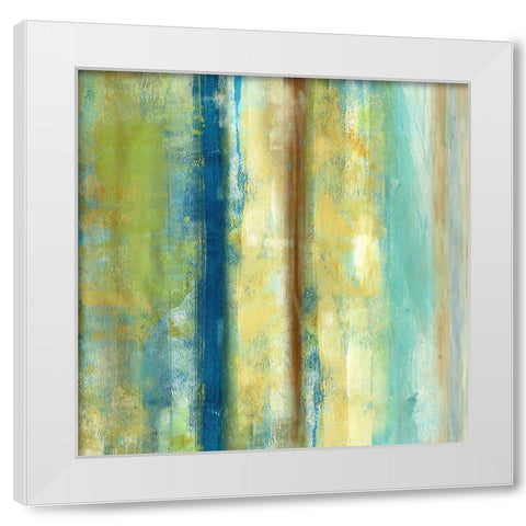 Patina Stripes I White Modern Wood Framed Art Print by King
