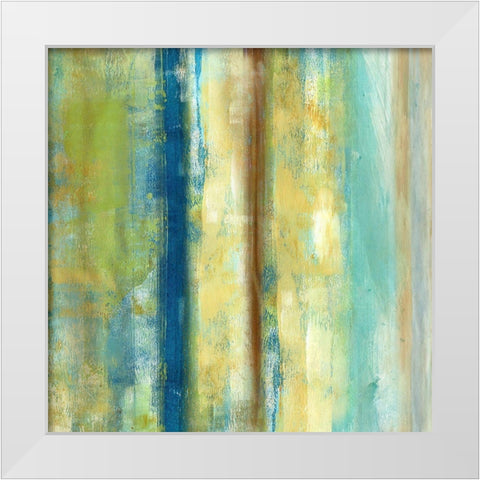 Patina Stripes I White Modern Wood Framed Art Print by King