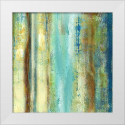 Patina Stripes II White Modern Wood Framed Art Print by King