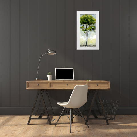 Tree I White Modern Wood Framed Art Print by King