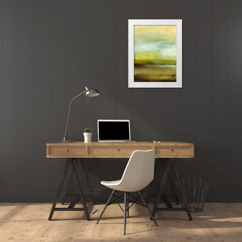 Distant Pond I White Modern Wood Framed Art Print by King