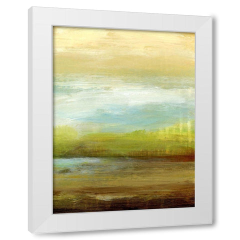 Distant Pond II White Modern Wood Framed Art Print by King