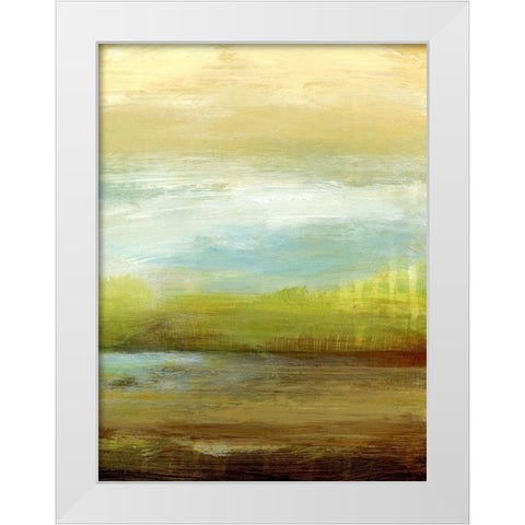 Distant Pond II White Modern Wood Framed Art Print by King