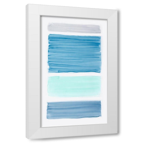 Bar Blue I White Modern Wood Framed Art Print by King