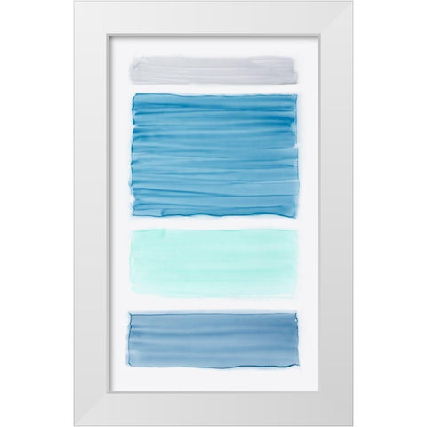 Bar Blue I White Modern Wood Framed Art Print by King