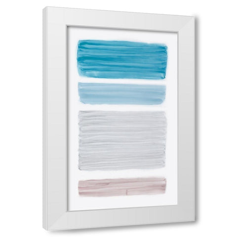 Bar Blue II White Modern Wood Framed Art Print by King