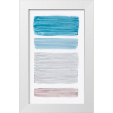 Bar Blue II White Modern Wood Framed Art Print by King