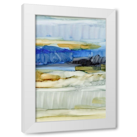 Fluid I White Modern Wood Framed Art Print by King