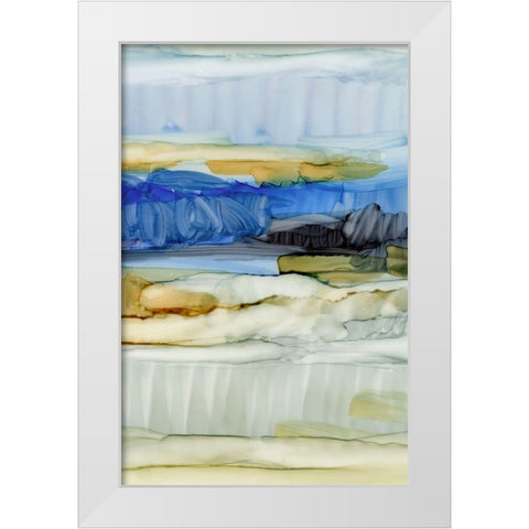 Fluid I White Modern Wood Framed Art Print by King