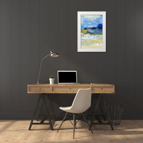 Fluid II White Modern Wood Framed Art Print by King