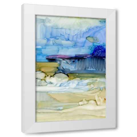 Fluid II White Modern Wood Framed Art Print by King