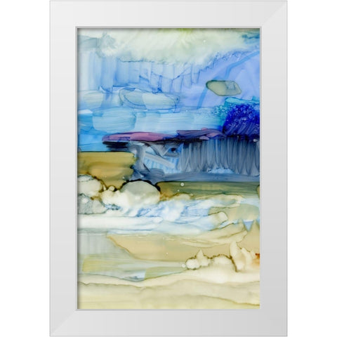 Fluid II White Modern Wood Framed Art Print by King