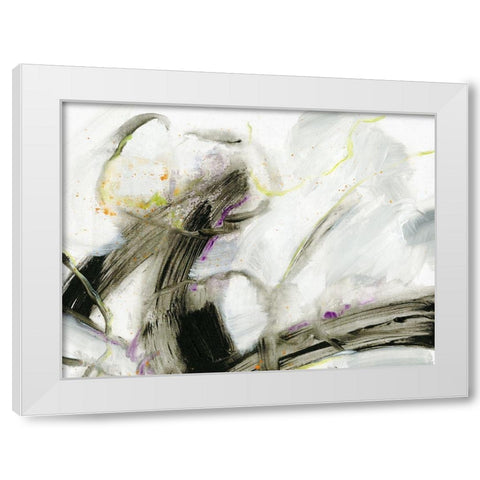 Swash II White Modern Wood Framed Art Print by King