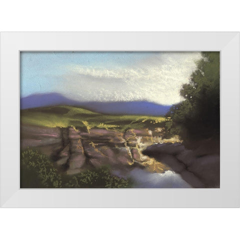 Over The Edge II White Modern Wood Framed Art Print by Ricci