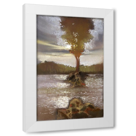 Ripple Effect II White Modern Wood Framed Art Print by Ricci