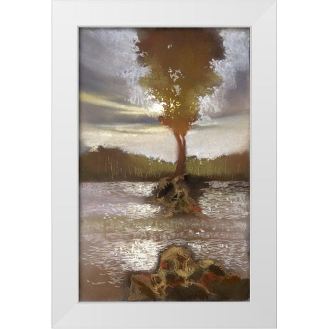 Ripple Effect II White Modern Wood Framed Art Print by Ricci