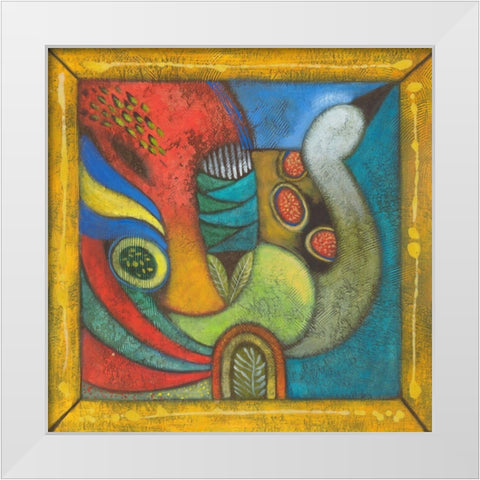 Trumpeteer I White Modern Wood Framed Art Print by Scott