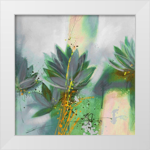 Water Lily Fusion White Modern Wood Framed Art Print by Scott