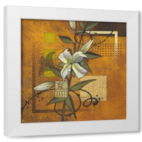 Marias Lily I White Modern Wood Framed Art Print by Scott