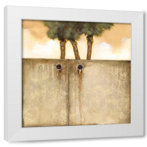 Peeking Palm II White Modern Wood Framed Art Print by Scott